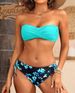 Women's Clothing Tube Top Twisted Bag Floral Swim Split Bikini_ecoleips.com
