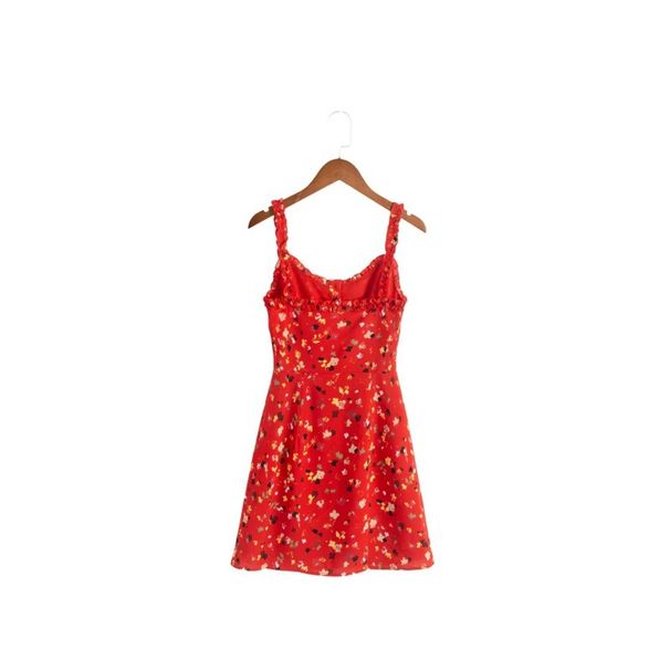 European And American 2023 Winter New Women's French Style Floral Slim-Fit Suspender Dress_ecoleips.com