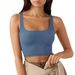 23 Spring New European And American Style Ins Women's Solid Color Fashion Trendy Sexy Ribbed Short Tank Top_ecoleips.com