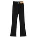 Black Slit Denim Jeans Women, Spring And Autumn 2026 New Model, High-waisted, Slim-fit, Stretchy, Micro-flared Pants For_ecoleips.com
