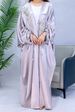 Women's Clothing elegant and simple solid color large size satin robe Abaya_ecoleips.com