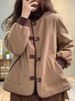 girl Big Cut Label Brand Lightweight Cotton-Padded Jacket Women Winter Short Casual Color-Block Button Thickened Coat Warm_ecoleips.com