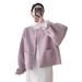 Tencel Round Neck Double-Sided Wool Coat Loose Single-Breasted Women's Jacket 2025 Autumn Winter_ecoleips.com