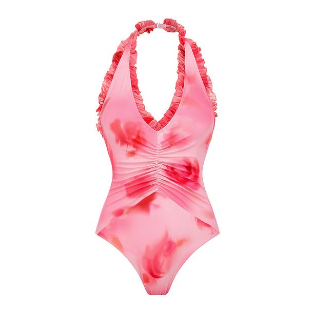 Women's Clothing Pink Fresh One Piece Swimsuit Beach Vacation Style Sexy Fit True To Size Polyester_ecoleips.com
