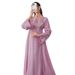 Luxury Embroidered Jalabiya Dress – Heavy Sequined Kaftan With Belt For Elegant Middle Eastern Occasions (Pink/Green, M-XL)_ecoleips.com