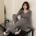 Women's Sports Suit 2026 Spring New Long-Sleeve Cardigan Irregular Sweatshirt High-Waisted Casual Wide-Leg Pants_ecoleips.com