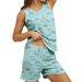 2025 Summer New Independent Station European American Home Wear Round Neck Printed Shorts And Vest Women's Set_ecoleips.com