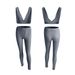 2025 Spring Summer Women's New V-neck Sports Yoga Cotton Solid Color Two-piece Set_ecoleips.com