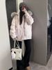 girl Pink Korean Style Loose Slimming Workwear Cotton Jacket For Women 2025 Winter New Design Couple Thickened Parka_ecoleips.com