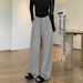 Autumn Winter Fashion Lazy Feel Striped Retro Loose Slimming Casual Wide-Leg Pants For Women With Fleece And_ecoleips.com