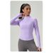 Women's Half-zip Yoga Suit Long Sleeve Stand-up Collar Sport Fitness Top Quick-dry Nude Feeling Running Tights_ecoleips.com
