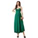 Women's Clothing Sling Tube Top Temperament Green Elegant Slim Long Banquet Mesh Long Dress_ecoleips.com