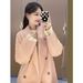 Women's Oversized Long Wool Coat With Double Breasted Design - Classic Trench Coat For Autumn Winter (Black, Gray, Pink, Camel, Beige)_ecoleips.com