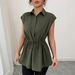 2026 European And American Fashion Loose-Fit Waist-Cinching Single-Breasted Solid Color POLO Collar_ecoleips.com