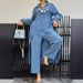 Women's Summer Fashion Casual Long Sleeve Top And Pants Suit Irregular Hem Clothing_ecoleips.com