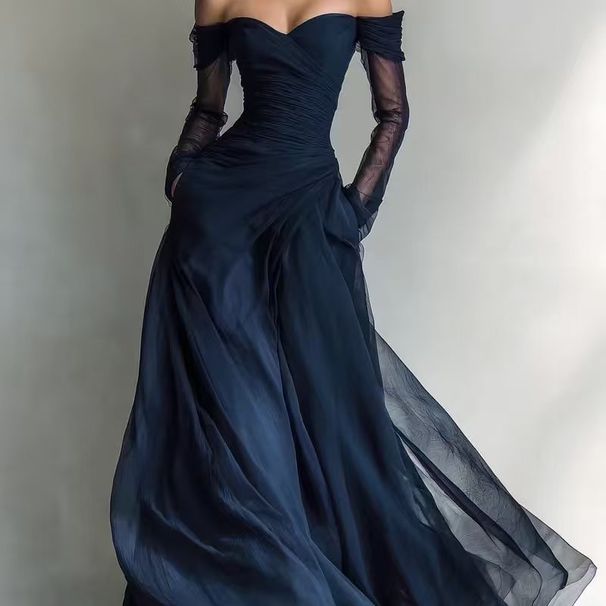 Women's Clothing Elegant Mesh Strapless Long Dress Style Party Gown High Waist Fashion Women's Clothing For Formal & Casual_ecoleips.com