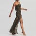 K Dress With Strapless Print, Horse Pattern, Sexy, Exposed Legs, Backless, See Through Slit_ecoleips.com