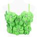 Simple Three-dimensional Floral Sweater Irregular Short Slim Fit Sweet Style Camisole Top_ecoleips.com
