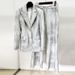 Women's Clothing Early Spring New Tie Dye Print Slim Fit Mid Length Suit Jacket Trousers Suit Two Piece Suit_ecoleips.com