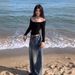 Women's Clothing Retro Style Jeans Women's Wide Leg Pants Old Ins Style Mopping Trousers_ecoleips.com