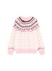 girl Christmas Sweet Style Color-Block Round Neck Pullover Knitted Sweater For Women Winter Long Sleeve Loose Base Shirt Blue_ecoleips.com