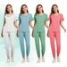 Women’s Clothing Women's Short Sleeved Suits For Washing Hands, Doctors, Nurses, Surgeons, Beauty Salons, Scrubs, Spas, Hand Washing Uniforms_ecoleips.com