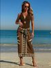Women's Clothing Retro Deep V Printed One Piece Swimsuit Sexy Hot Spring Resort Beach Swimwear_ecoleips.com
