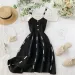 Knitted Contrast Color Sexy V Neck Spaghetti Strap Summer Mini Dress Women Casual Party Yellow Black Sweater Dresses_ecoleips.com