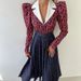 Fashion Lapel High Waist Pleat Party Dress Women Casual Long Sleeve A-Line Dress Elegant Pattern Print Contrast Color Long Dress_ecoleips.com