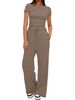 Women's Wide Leg Pants Long Sleeved Solid Color Casual Suit European And American Style Spring Summer Commuter Fashion 2026 New_ecoleips.com