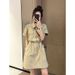 Elegant Workwear For Women, Summer Plus Size, Slimming With Drawstring Design, Versatile A-line Dress_ecoleips.com