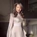 Women's Clothing Half High Collar Dress Female New Long Sleeved Tea Break French Fairy Waist Long Skirt_ecoleips.com
