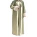Muslim Dress Women Luxurious Dubai-Inspired Open Cardigan Abaya – Modest Elegance In Peacock Blue, Light Green & Brown_ecoleips.com