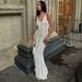 Talenza Knitted Hollow Long Dress Women's Sexy Backless Sleeveless Beach Vacation Dress Fashion V Neck Strappy Long Dress Robe_ecoleips.com