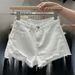K Women's New Oversized Loose A-line Ripped Denim Shorts With Rough Edges_ecoleips.com