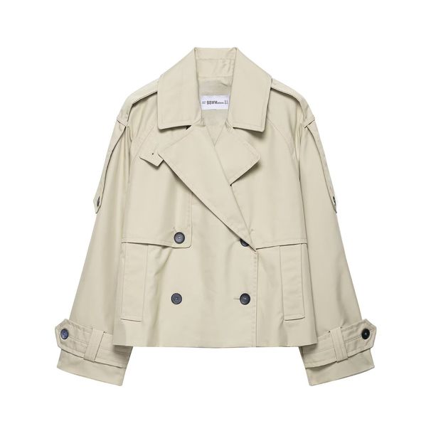 Women's Water Repellent Loose Fit Short Windbreaker Jacket - Lightweight Autumn Outerwear For Casual & Outdoor Wear_ecoleips.com