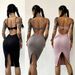 Women's Clothing Fitness Sports Casual Dress Women's Halter Neck Beautiful Back Sexy Hip Skirt Cloud Sense Breathable High Elastic_ecoleips.com