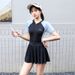 Women's One Piece Swimsuit Long Sleeve Sun Protection Racing Style for Swimming Pool And Surfing Flat Angle Design Adult Clothing_ecoleips.com