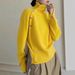 Women's Clothing Autumn Winter Decorative Button High Neck Sweater - Soft Acrylic Blend, Loose Fit, Long Sleeve, Casual Elegant Style (Black/Red)_ecoleips.com