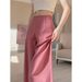 Women's Clothing Pink High Waist Pants New Style This Year Popular Women's Spring And Autumn Drape Straight Casual Narrow Version Wide Leg Pants_ecoleips.com
