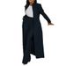 Women's European American Solid Color Lapel Long Suit Two Piece Set Regular Thickness Summer Season_ecoleips.com