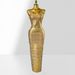 Elegant Bodycon Long Dress Gold Foil Deep V Neck Sleeveless Evening Gown for Women's Parties And Banquets_ecoleips.com