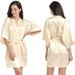 Aria Basics Cross-border Women's Untwisted Satin Robe, Solid Color, Smooth, Summer Thin, Sexy Short Cardigan Robe_ecoleips.com