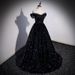 Women's Clothing Off-Shoulder Sequin Evening Dress – French-Inspired Glittering Performance Gown For Soprano, Host & Black Wedding (XS-XXXL)_ecoleips.com