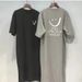 2025 Plus Size Summer Women's Smiley Side-Slit T-Shirt - Casual Loose Fit Dress_ecoleips.com