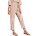 Voya 2026 New Women's Bottoms: European And American Ins Hot Style Casual Home Striped Loose Straight Nine-Point_ecoleips.com