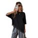 2026 Summer New Cross-Border Women's Fashion Elegant Design Asymmetrical Hem Lace Patchwork Short Sleeve Plus Size_ecoleips.com