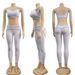 Aria Basics Aria Basics Y9006 European And American Cross-border Women's Clothing Summer New Letter Print Fashion Yoga Sports Casual Two-piece_ecoleips.com