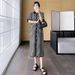 Summer New Korean Fashion Maternity Striped Knitted Dress_ecoleips.com