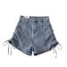 Women's High-Waisted Slim Fit Denim Shorts Summer A-Line Trendy Drawstring Elastic Hot Pants Fashionable And Sexy_ecoleips.com
